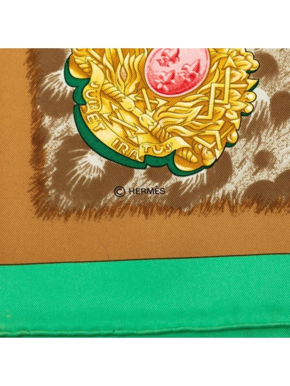 Hermes Carre 90 Casques Et Plumets Faceless Helmet Scarf Large Green Multicolor - Picture 6 of 9